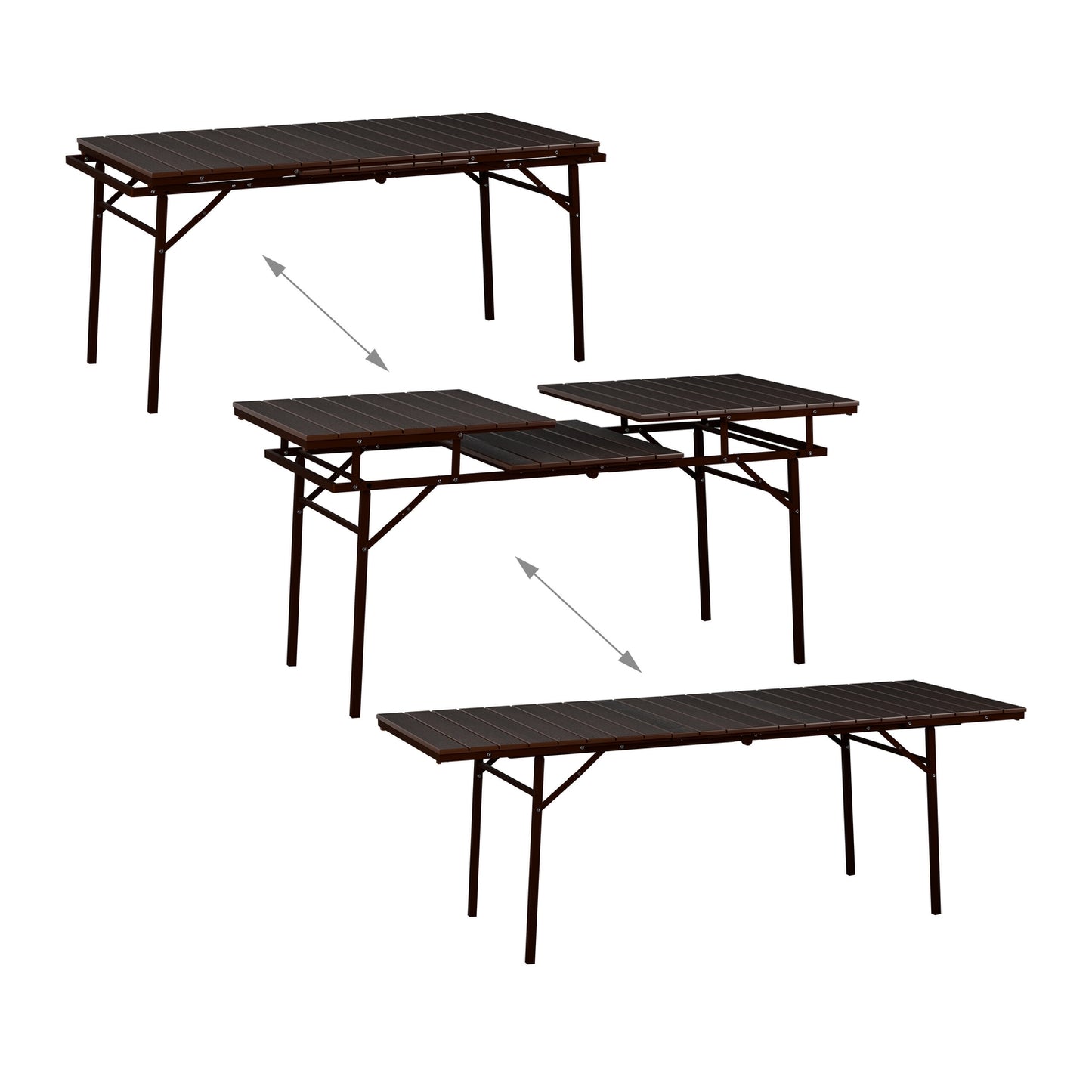 Folding extendable garden table