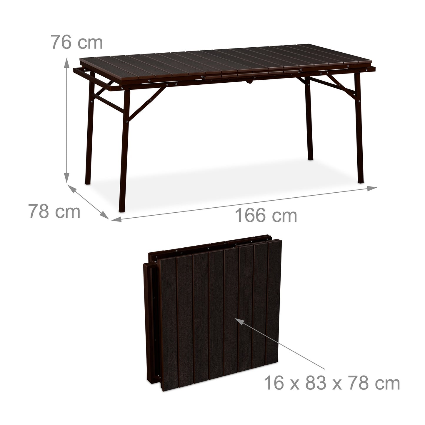 Folding extendable garden table
