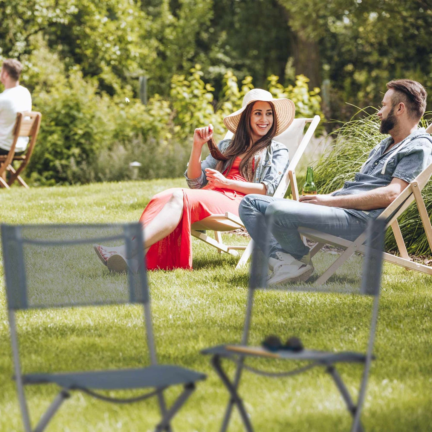 Folding garden chair set of 2
