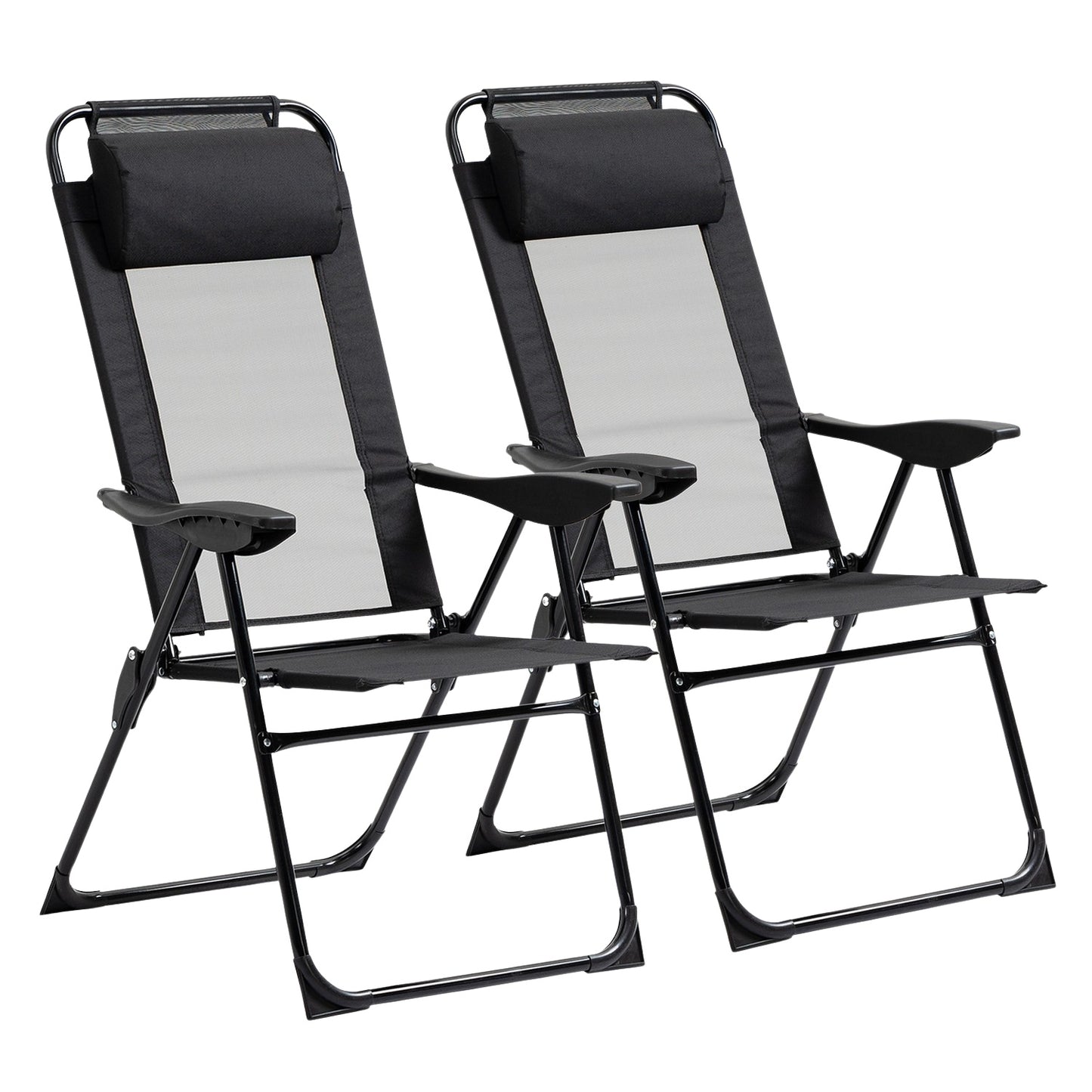 Folding garden chairs with adjustable backrest, 120 kg capacity