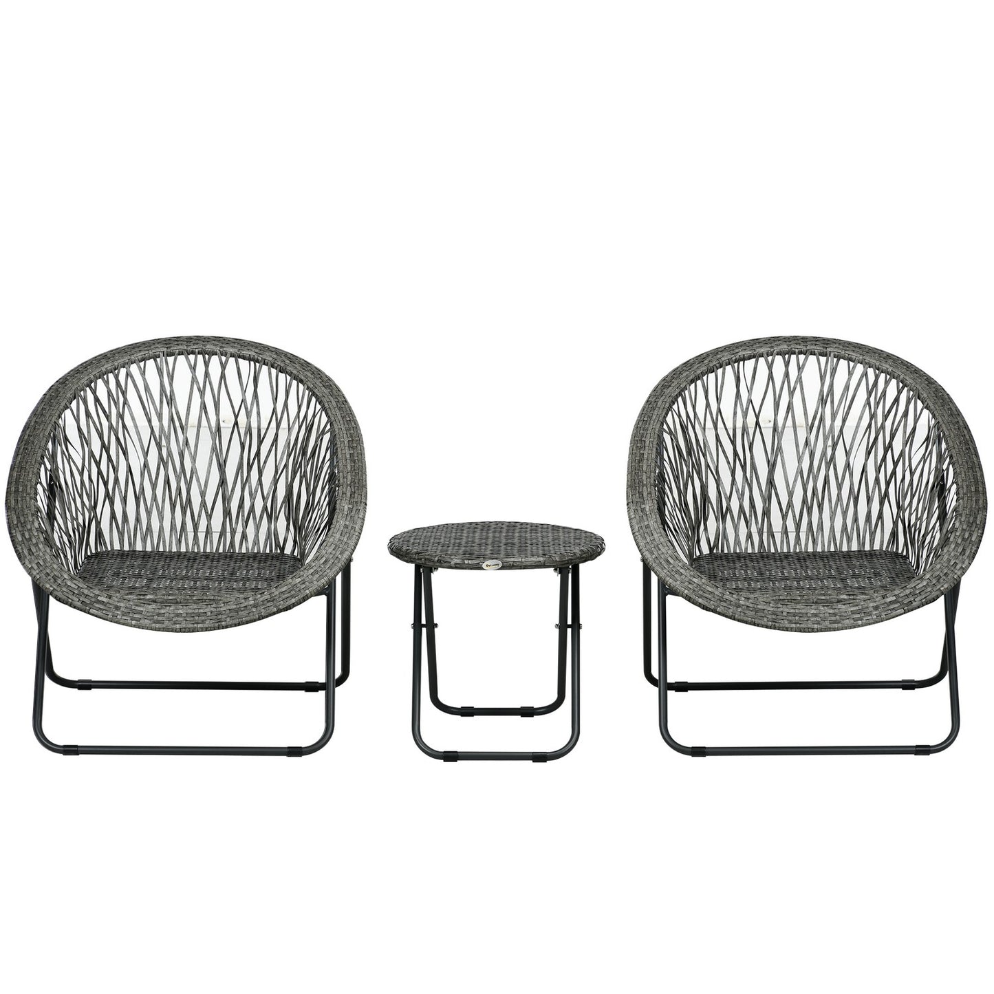 Garden balcony furniture set with table and padded chairs