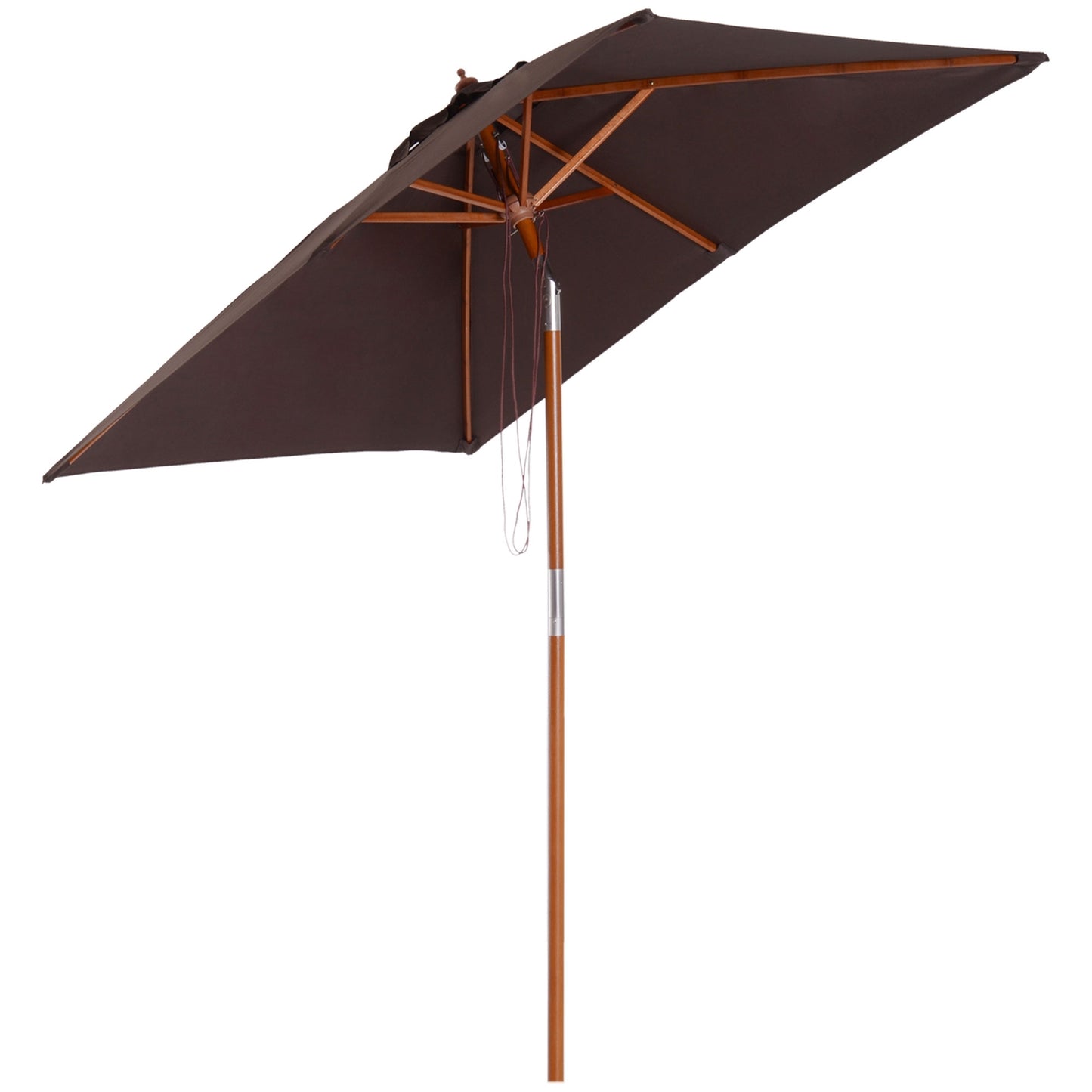 Folding garden parasol - Adjustable spruce and polyester 200x150x230 cm
