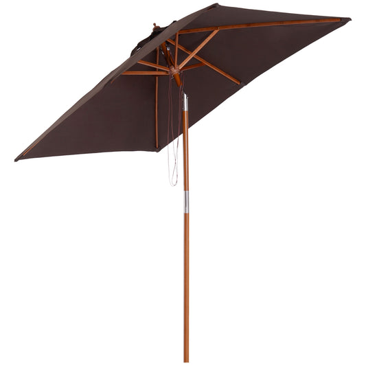Folding garden parasol - Adjustable spruce and polyester 200x150x230 cm