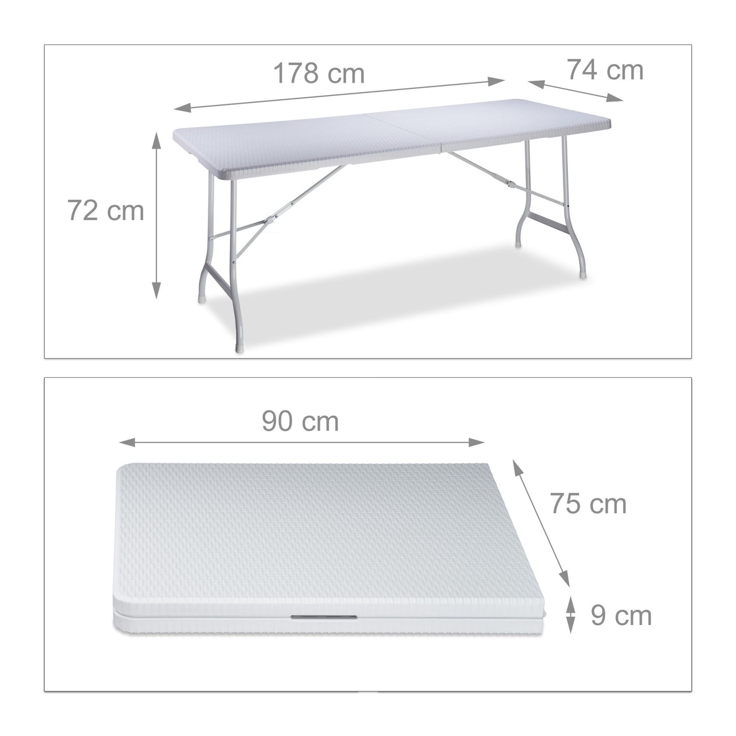 Folding garden table BASTIAN large