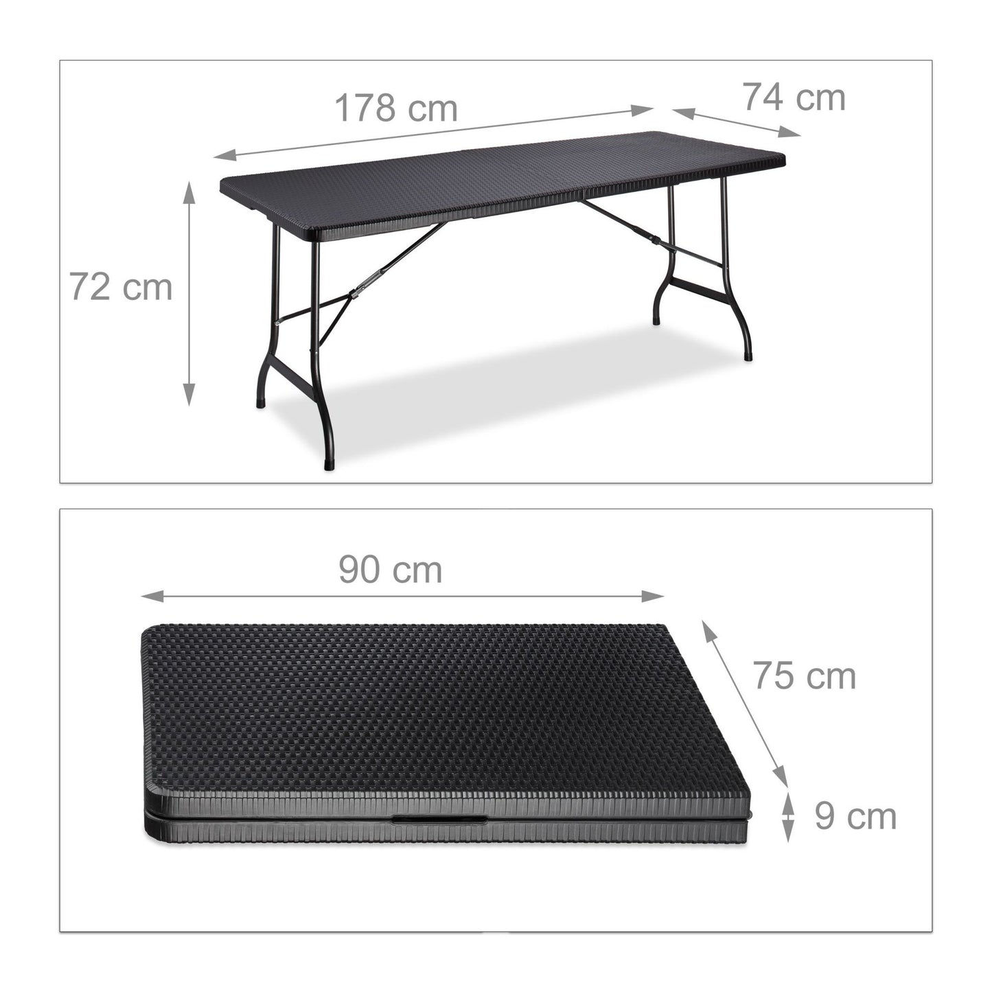 Folding garden table BASTIAN large