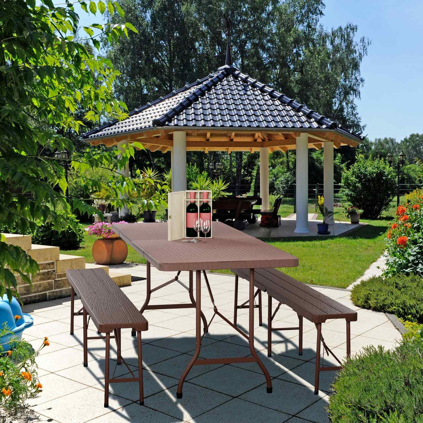 Folding garden table