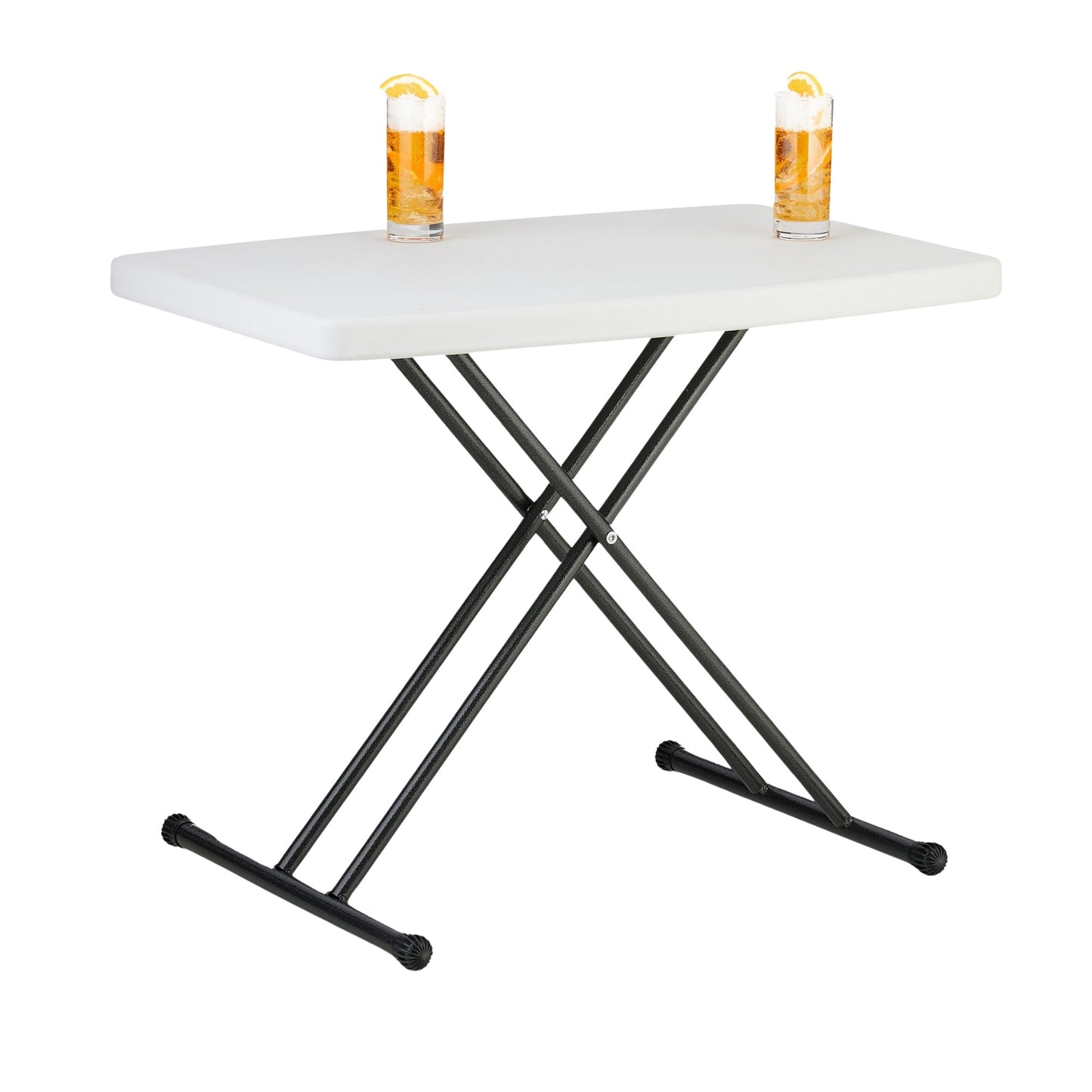 Folding garden table, height adjustable