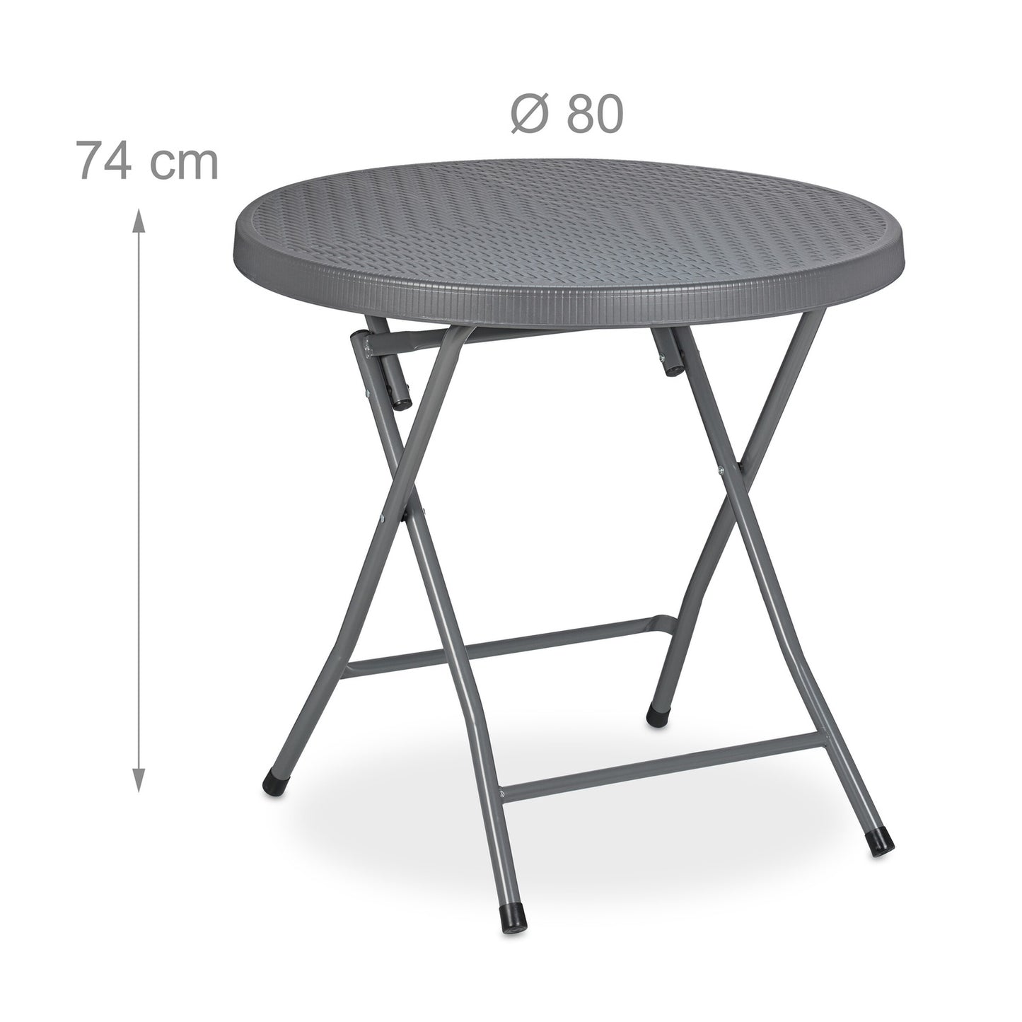 Folding garden table in rattan look