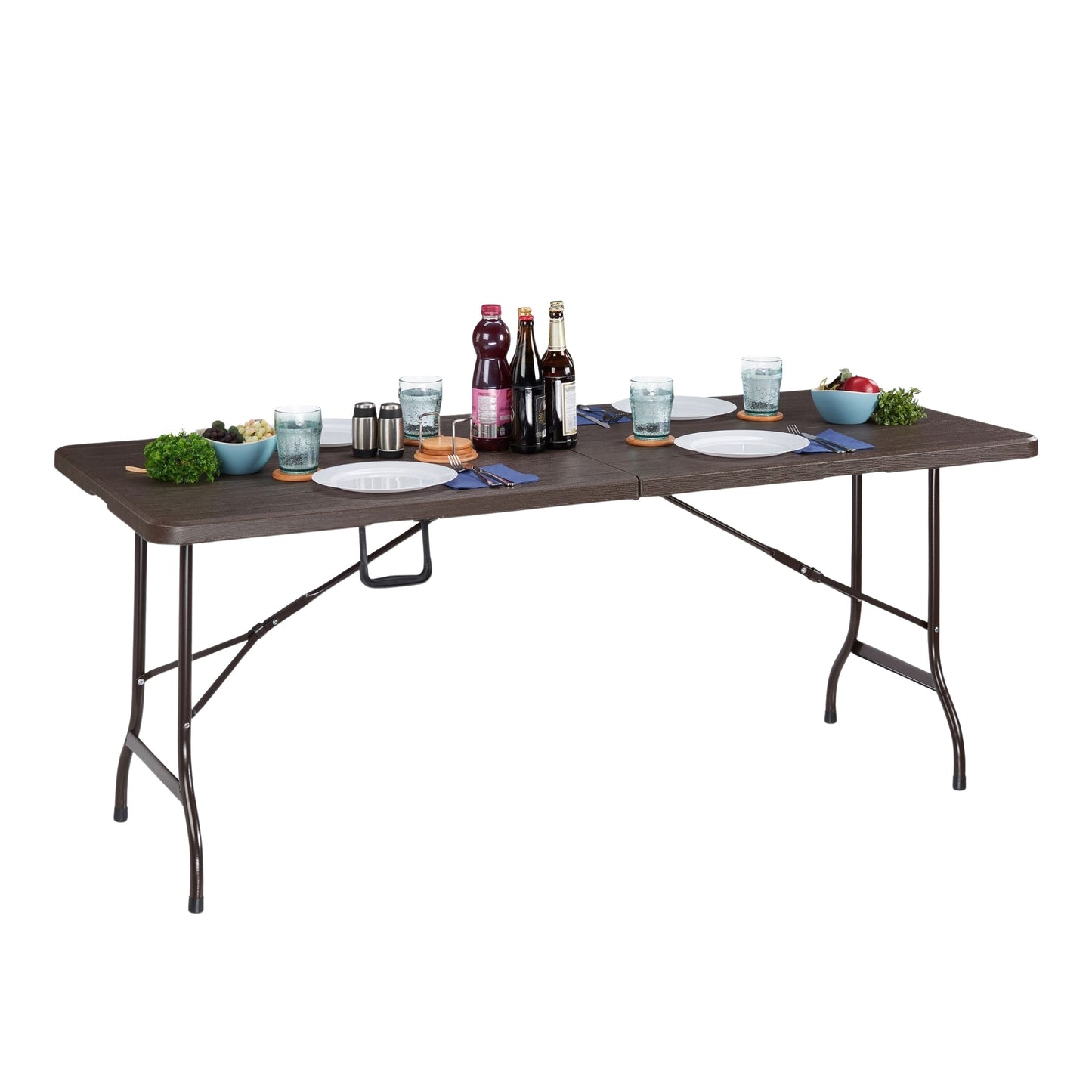 Folding garden table in wooden look