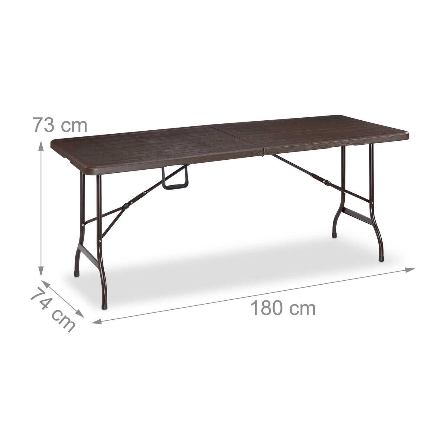 Folding garden table in wooden look