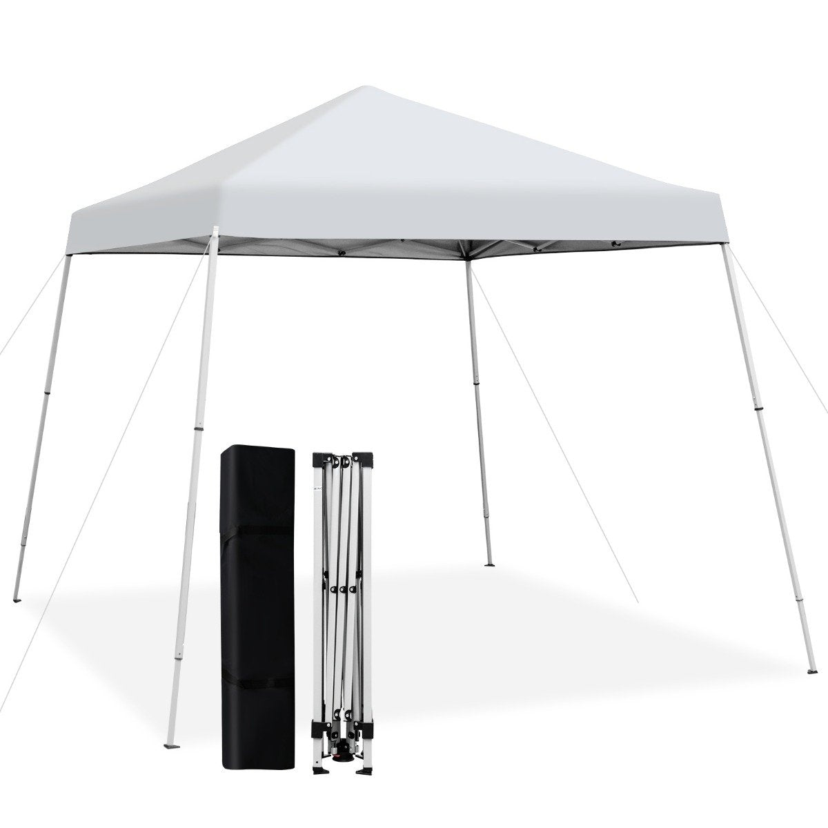 Folding gazebo 3 m x 3 m large folding canopy white with carrying bag with 3-stage height adjustment