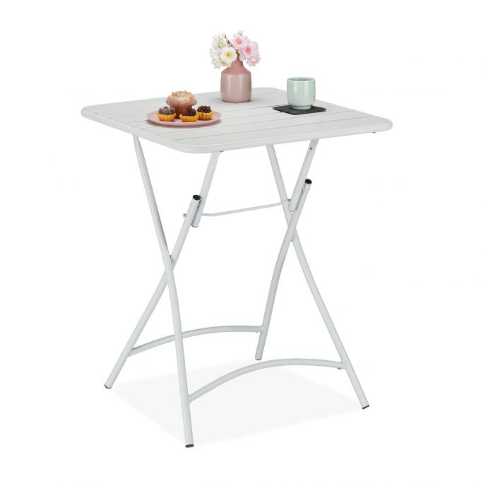 Folding metal balcony table
