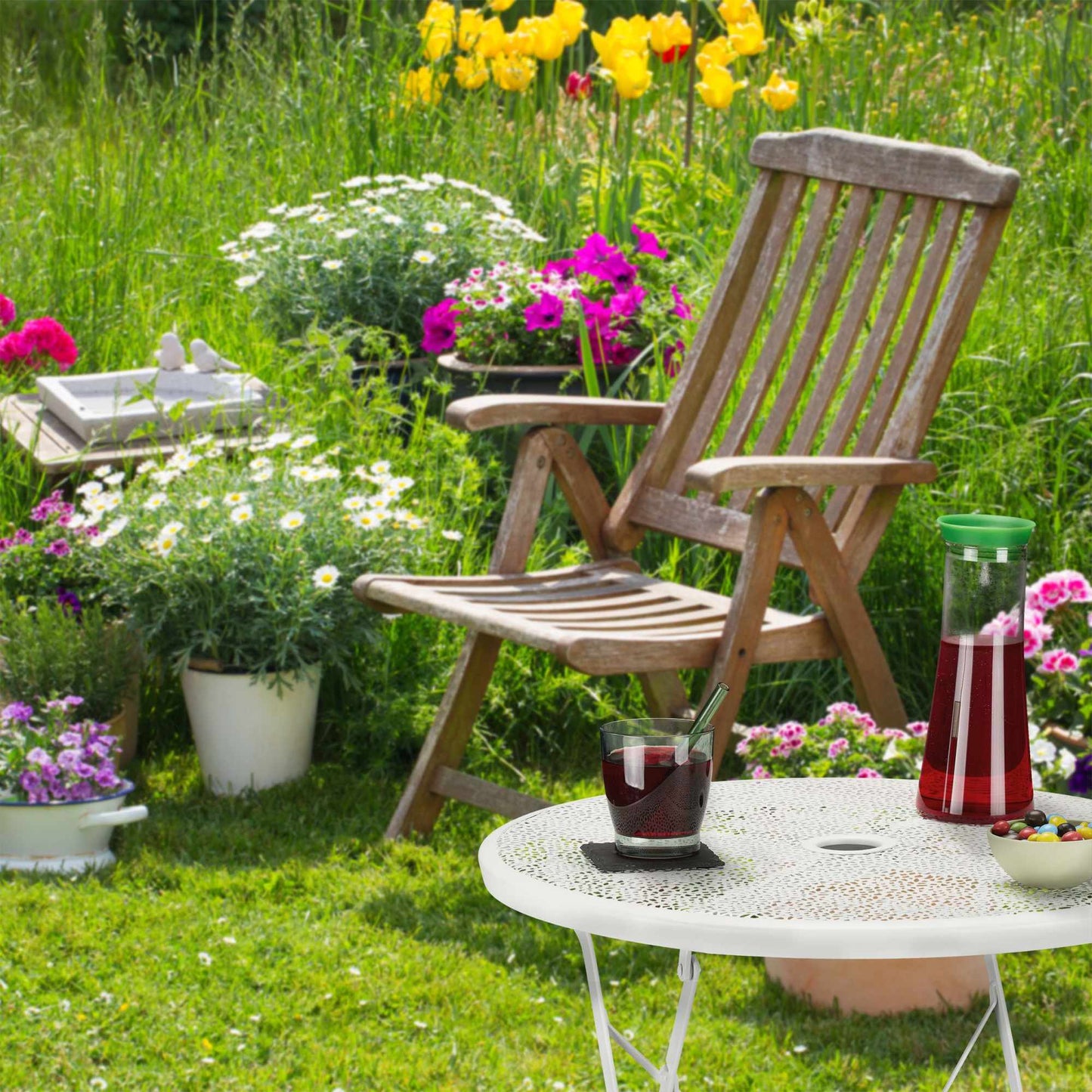 Folding metal balcony table