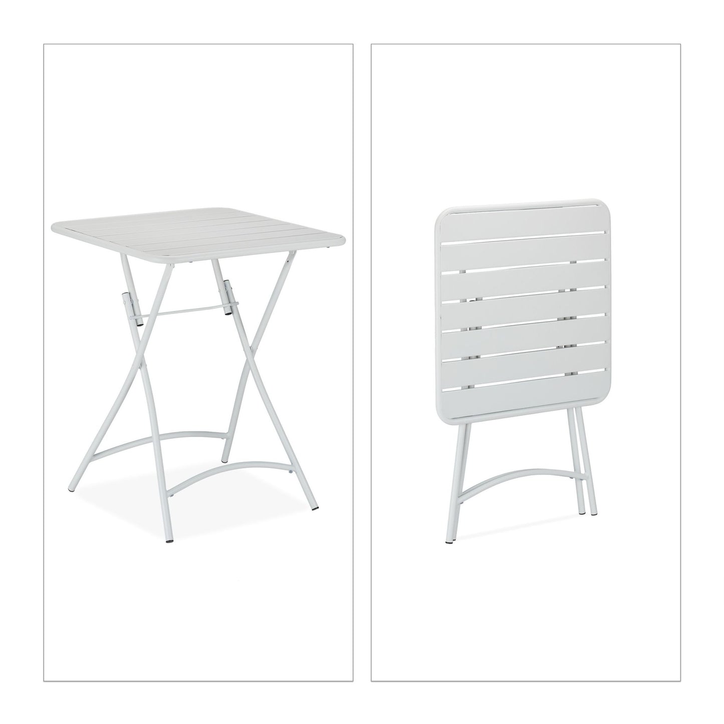 Folding metal balcony table