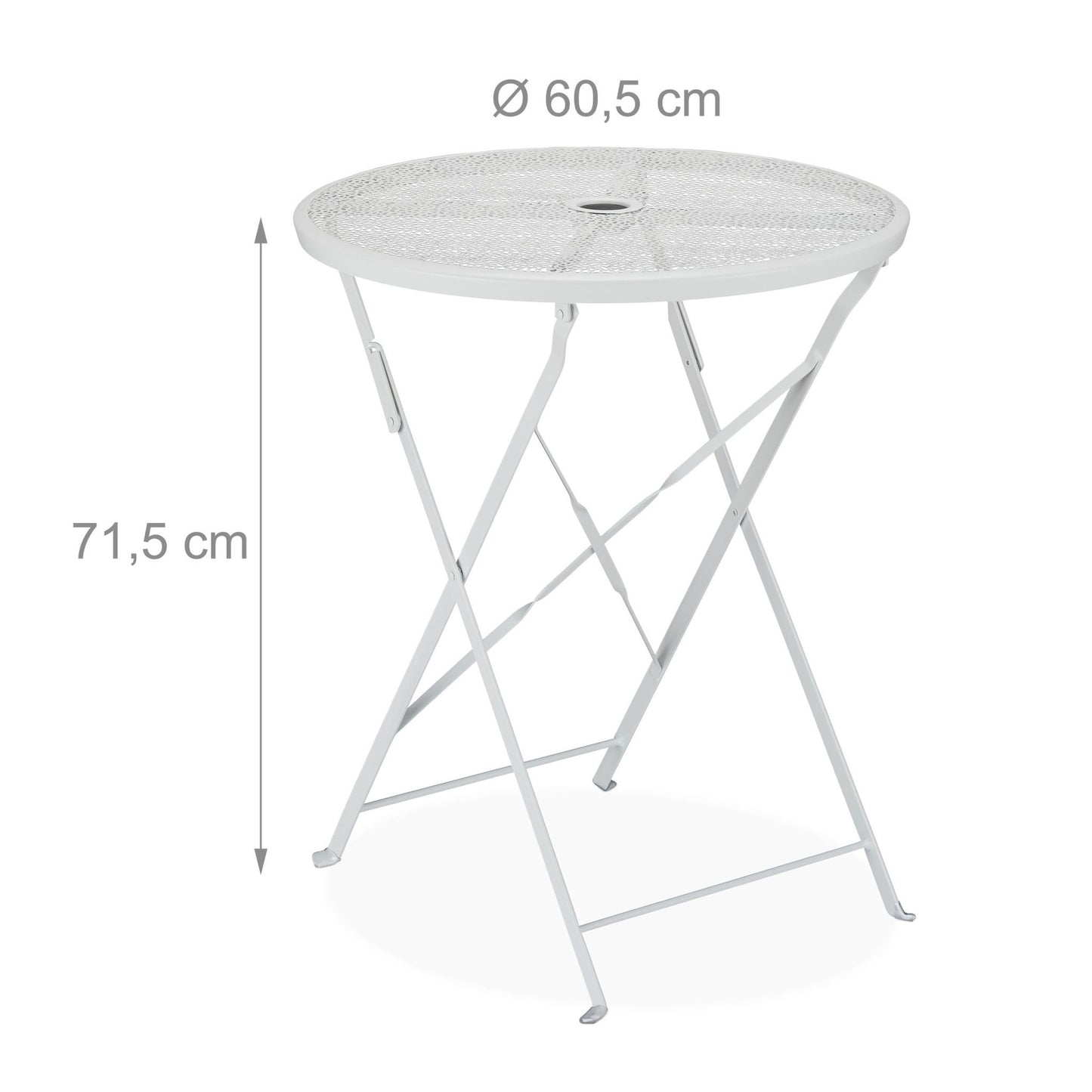 Folding metal balcony table