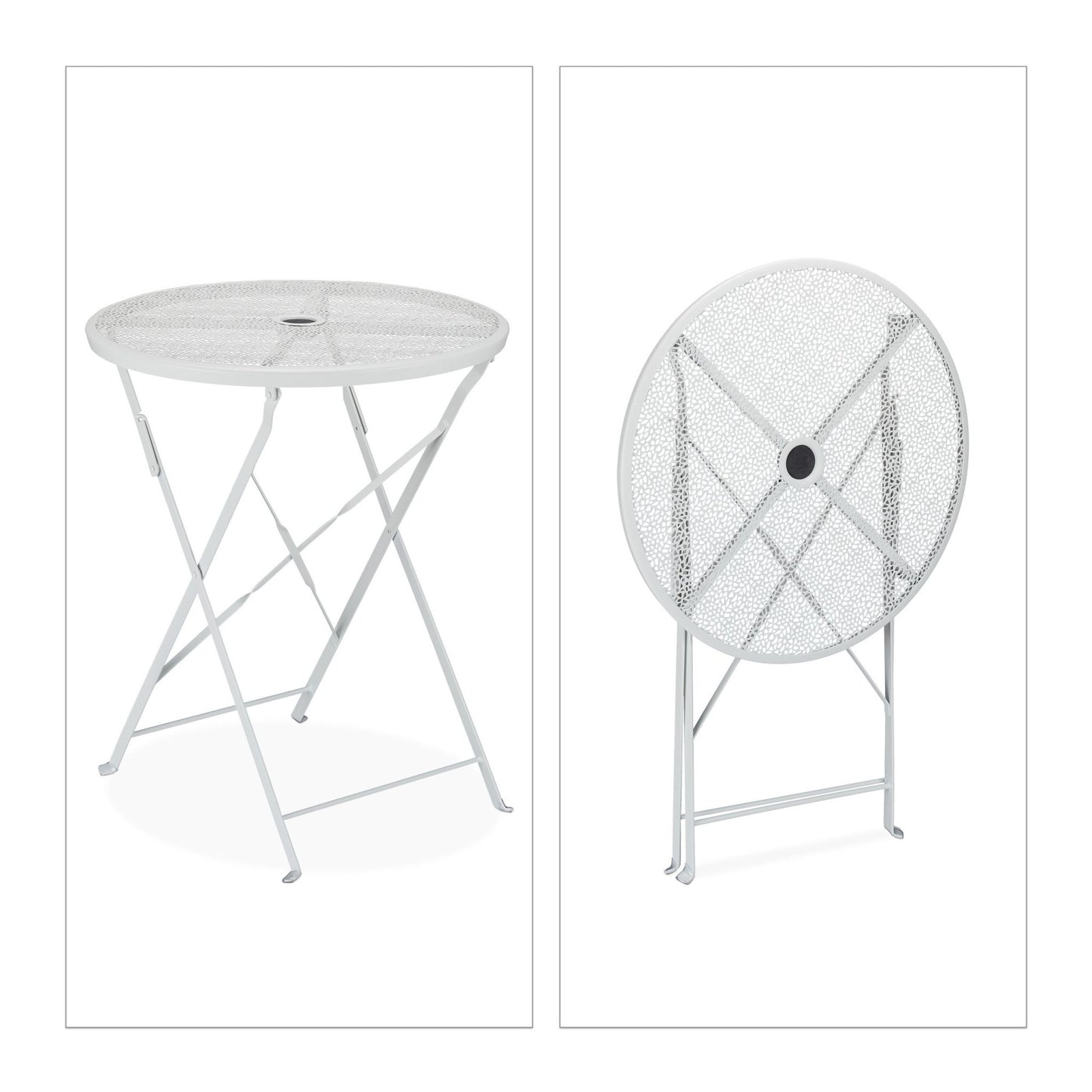 Folding metal balcony table