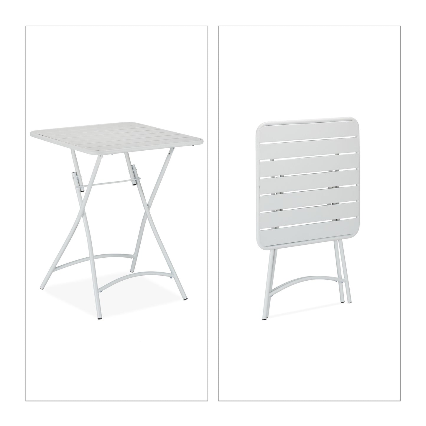 Folding metal balcony table