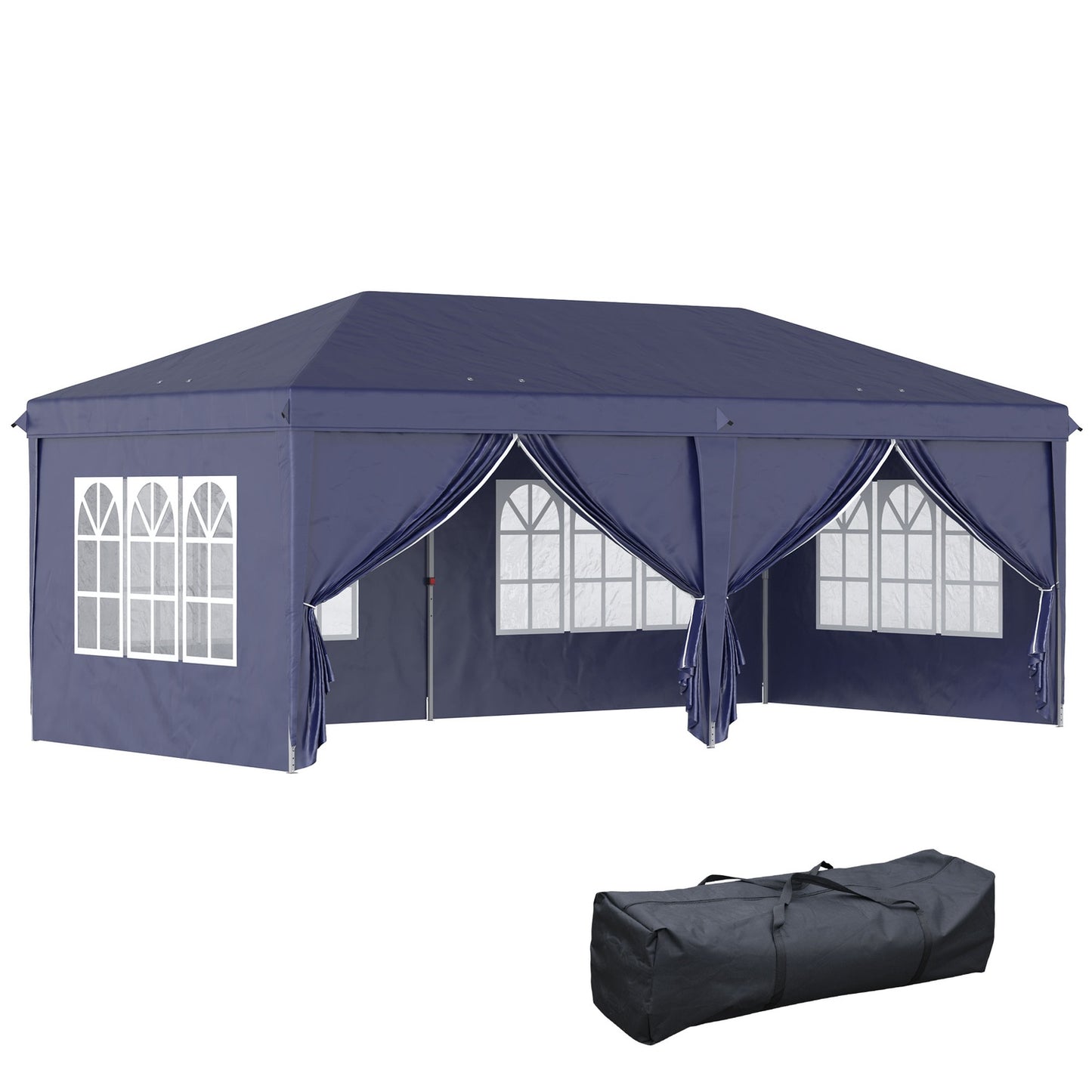 Folding pavilion 5.85x2.95m with UV protection & Sides