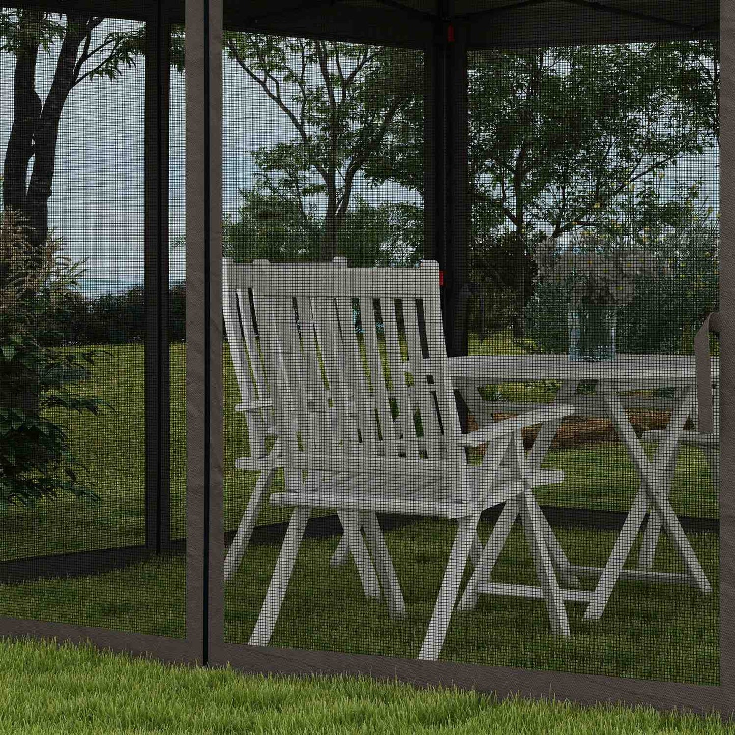 Pop-up garden party tent with side walls, light gray 3.25m