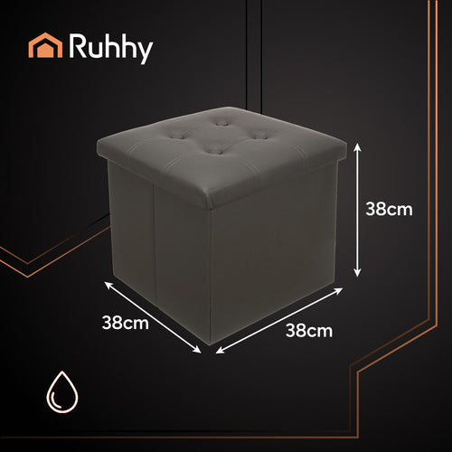 Folding pouffe gray 25780