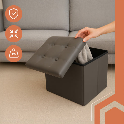 Folding pouffe gray 25780
