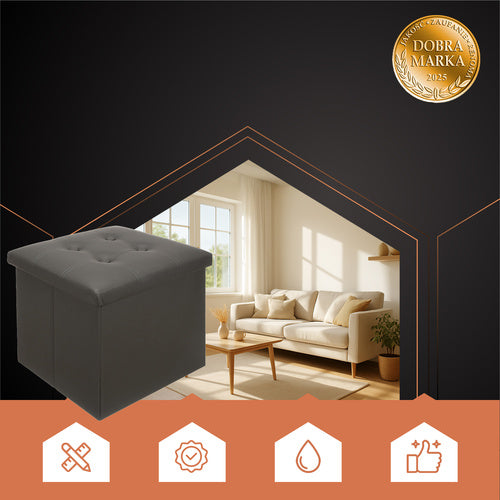 Folding pouffe gray 25780
