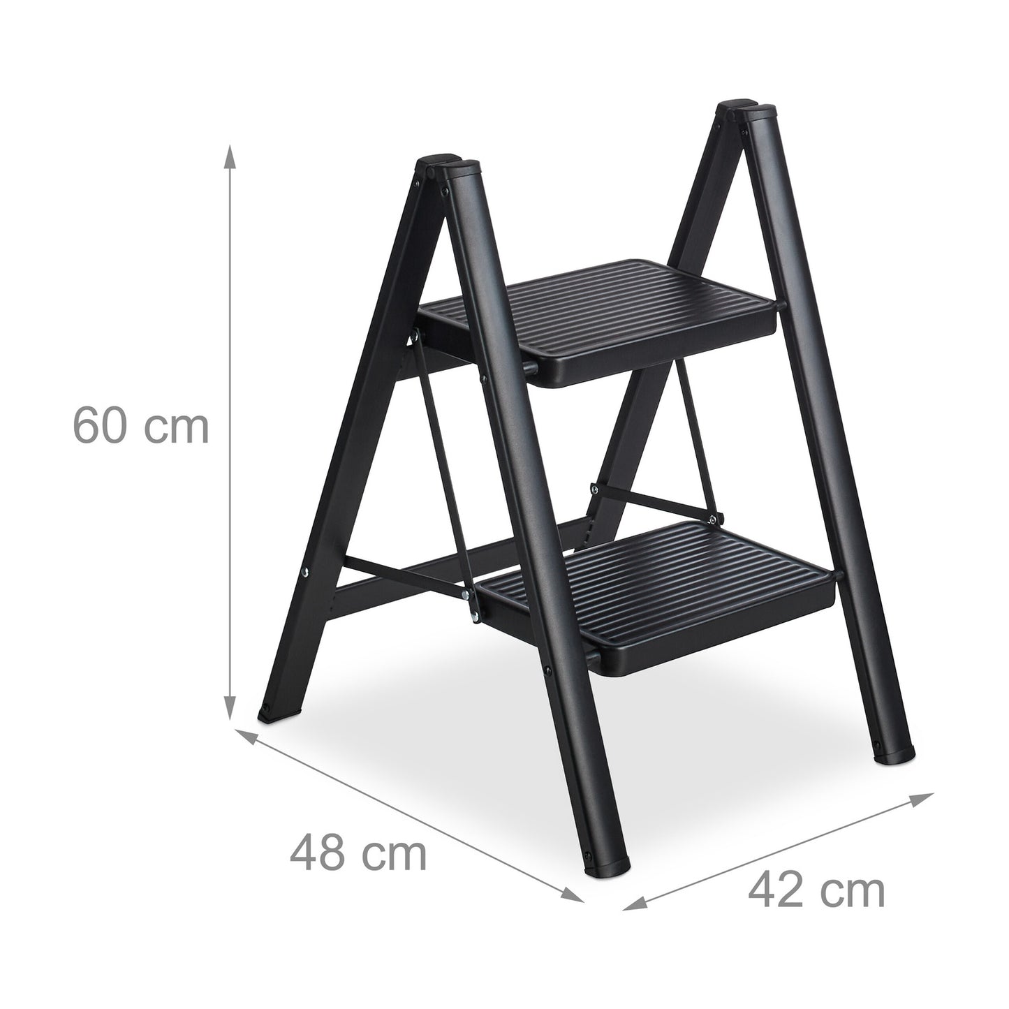 Folding steel stepladder