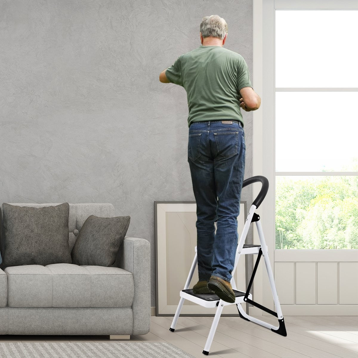 Folding step household ladder stepladder stepladder step ladder 2 steps 150KG