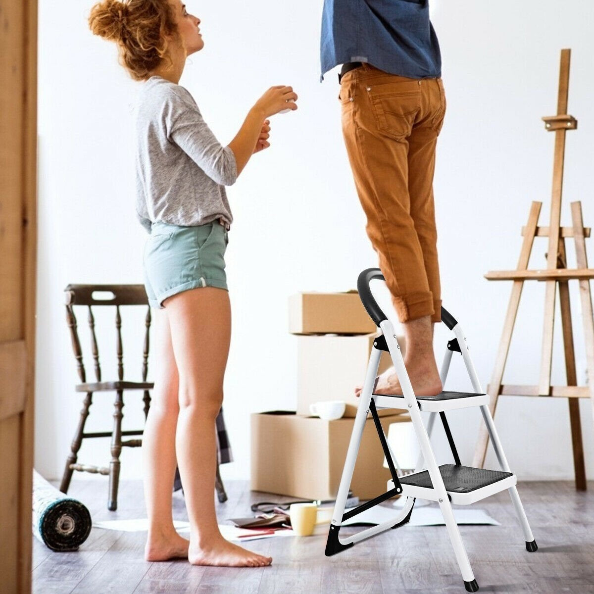 Folding step household ladder stepladder stepladder step ladder 2 steps 150KG