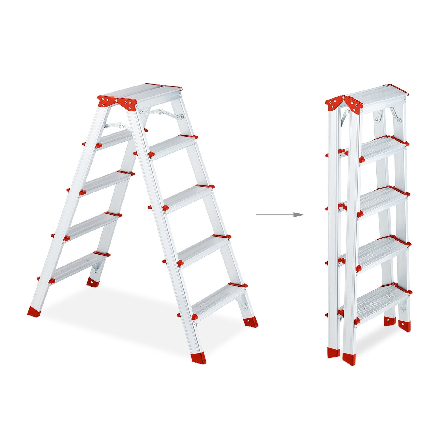Folding stepladder in aluminium