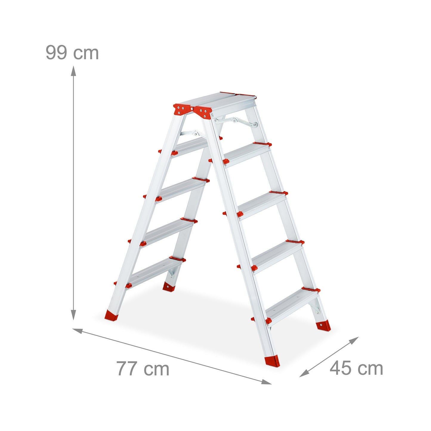 Folding stepladder in aluminium