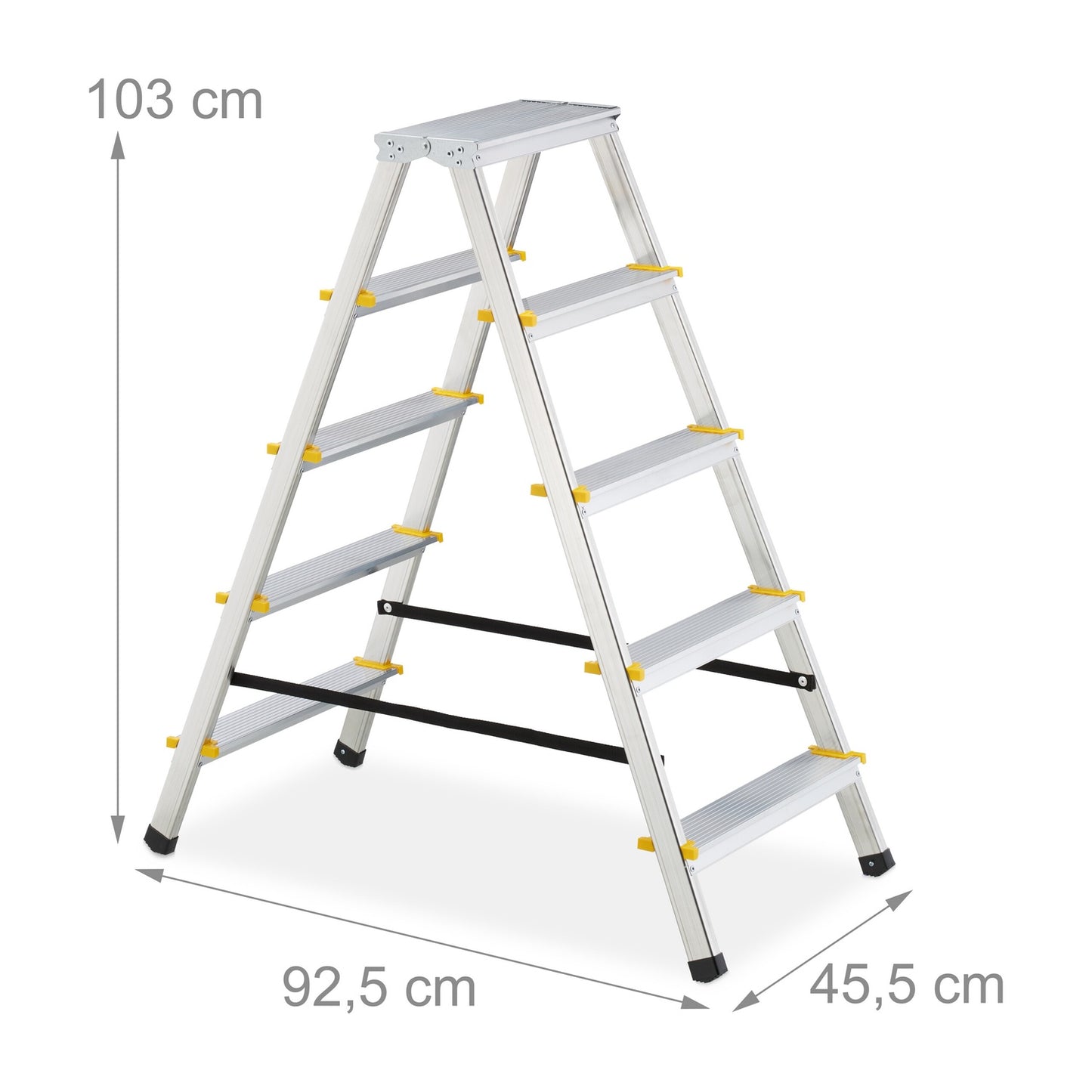 Folding stepladder in aluminium