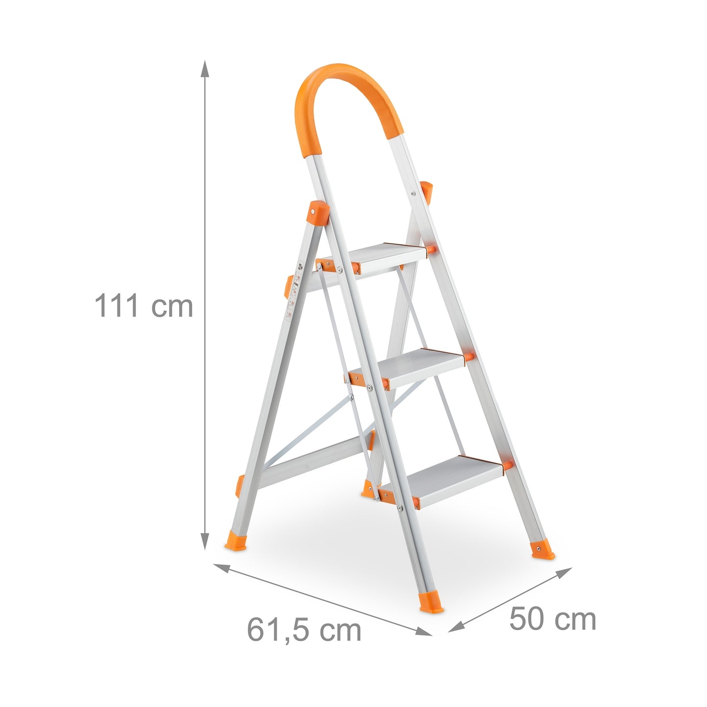 Folding stepladder with handle