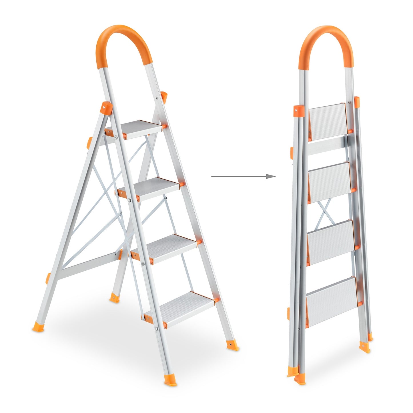 Folding stepladder with handle