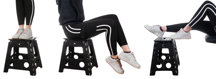 Folding stool black and white 39cm