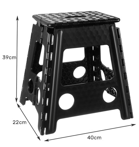 Folding stool black and white 39cm