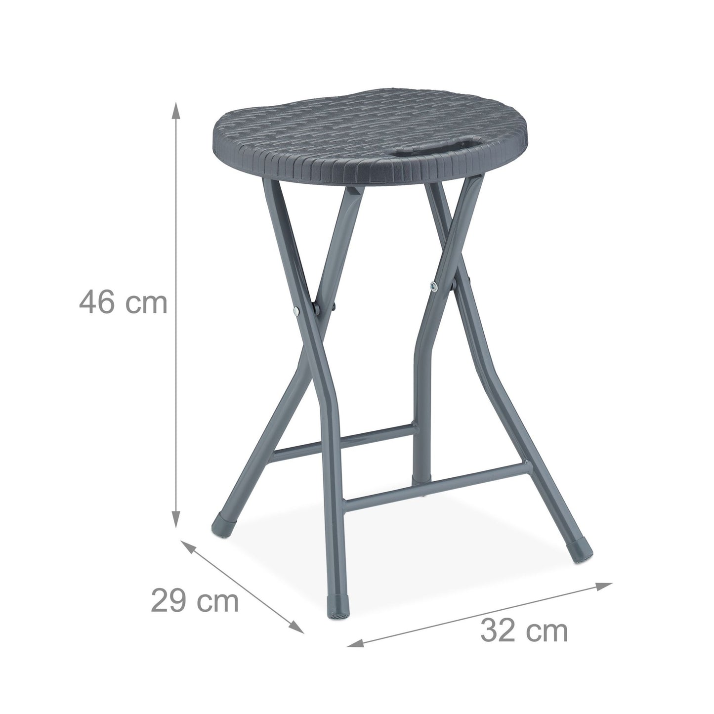 Folding stool in rattan - set of 2