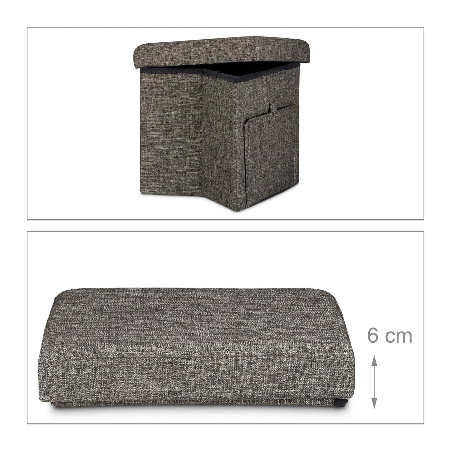 Folding stool with flap