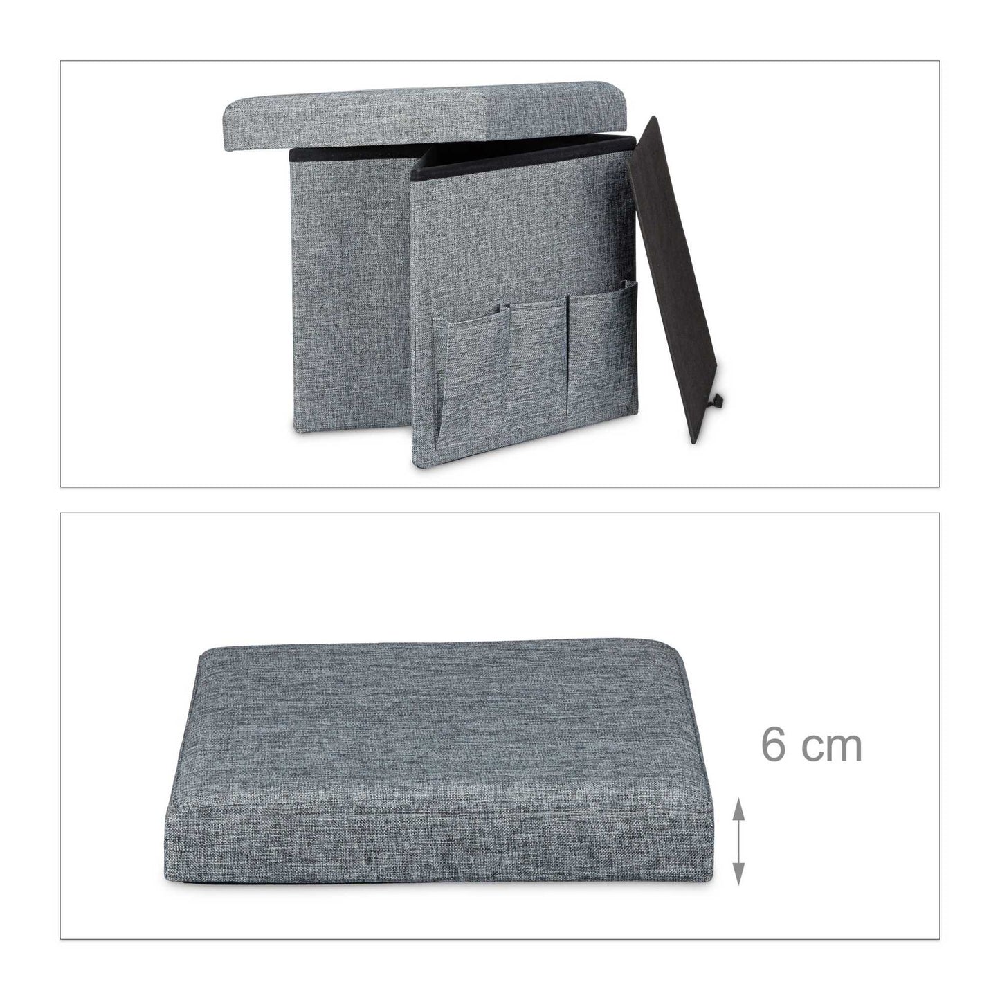 Folding stool with pockets Linne