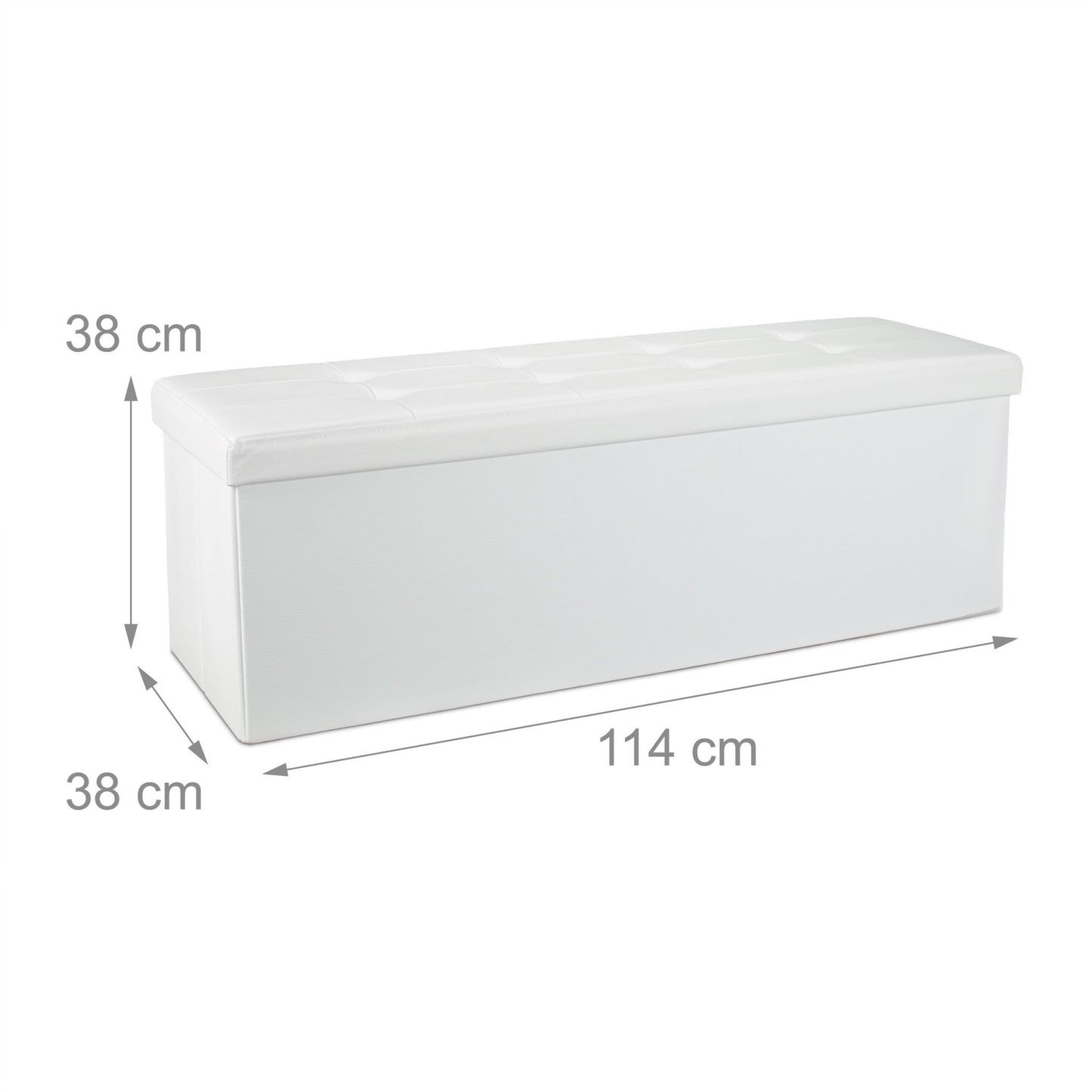 Folding storage bench in artificial leather