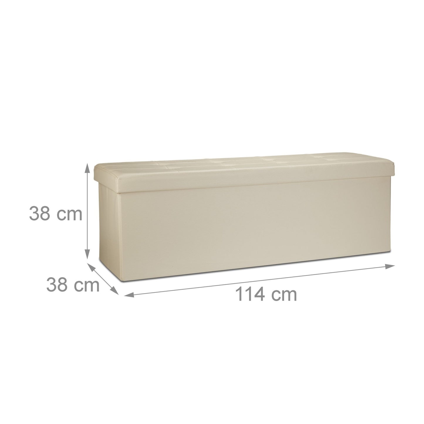Folding storage bench in artificial leather