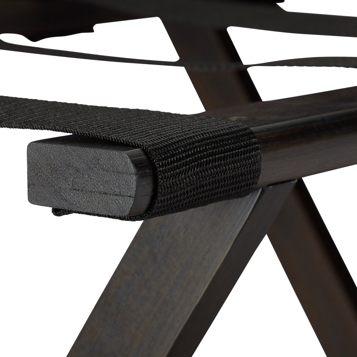 Folding suitcase stand in dark brown