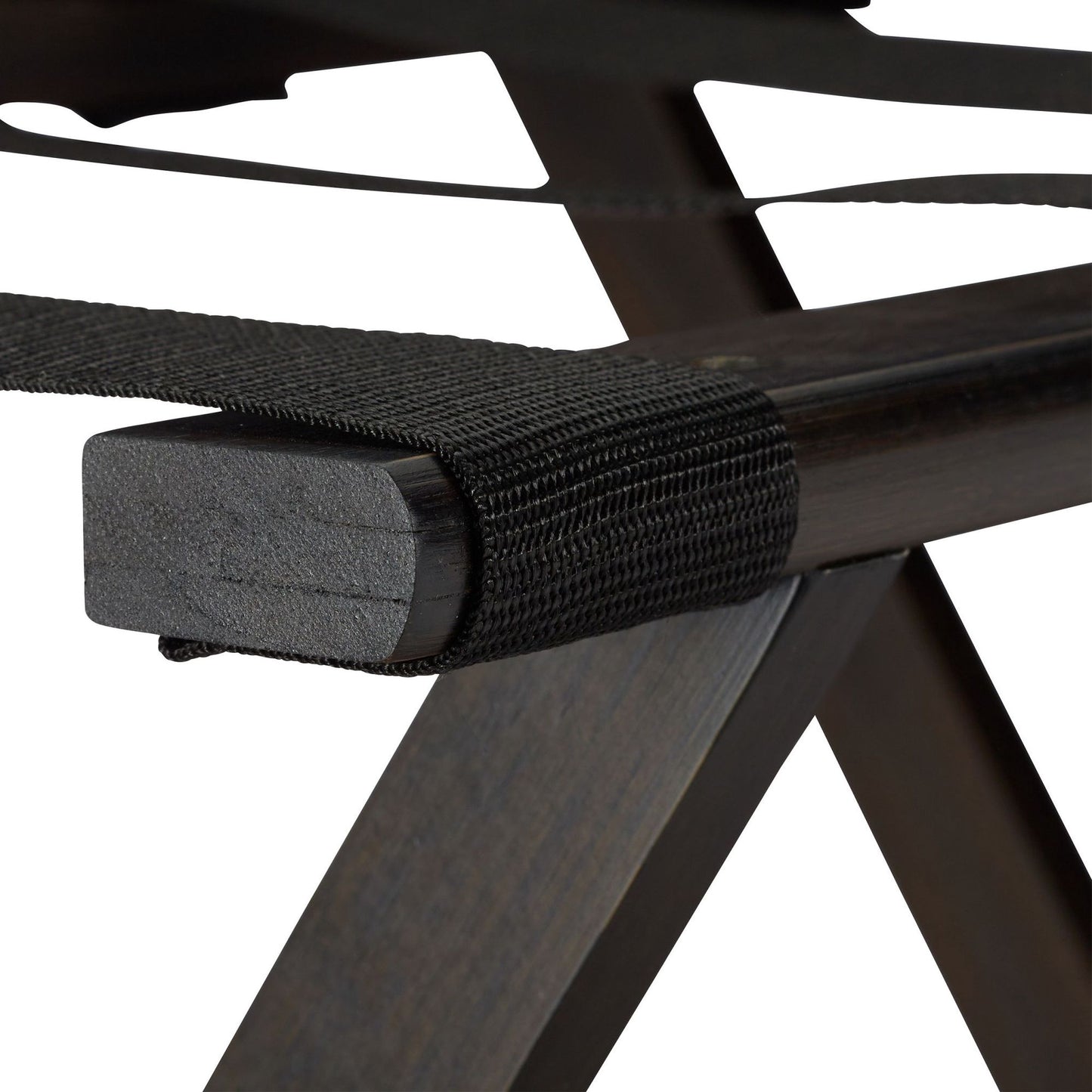 Folding suitcase stand in dark brown