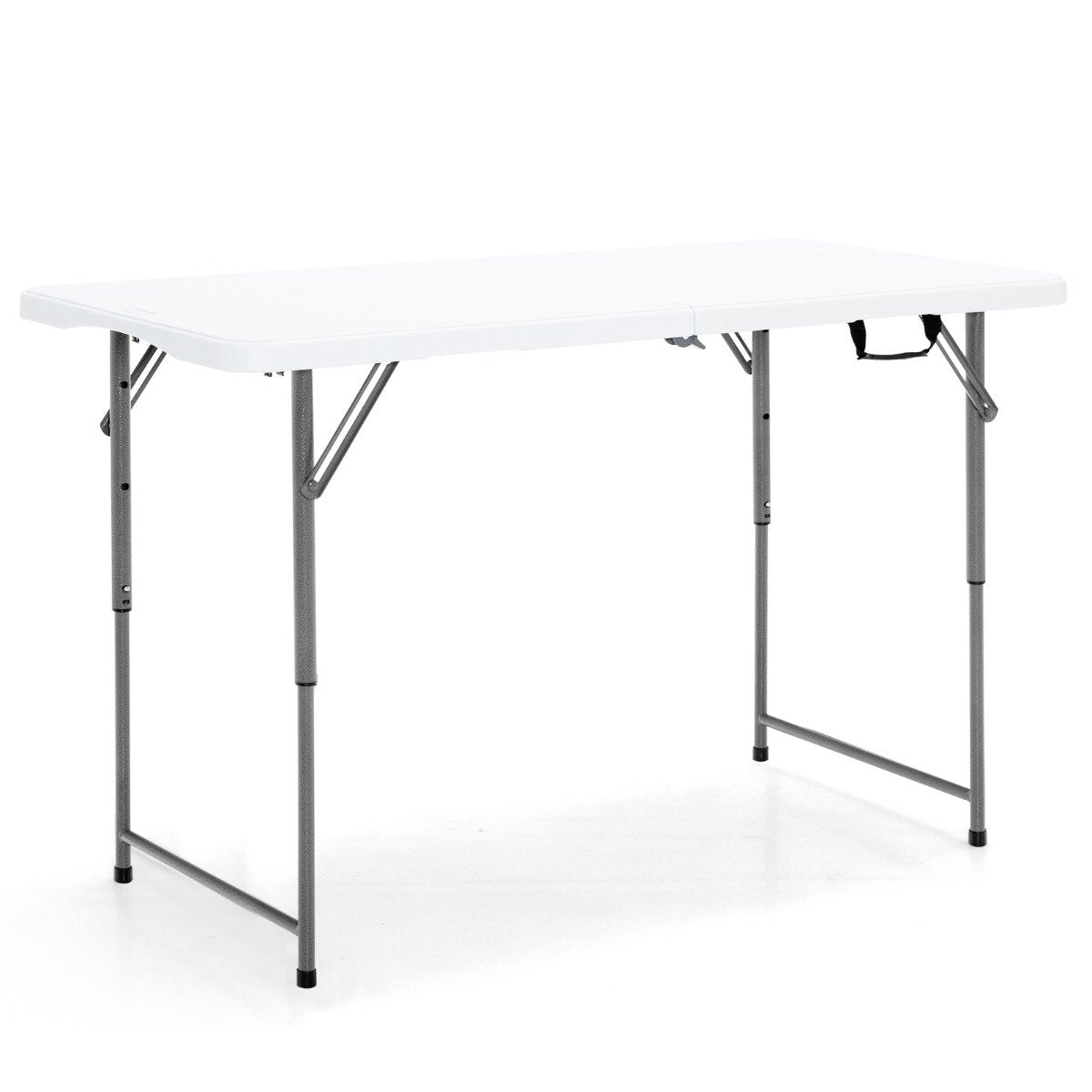 Folding table double folding picnic table with height adjustment white
