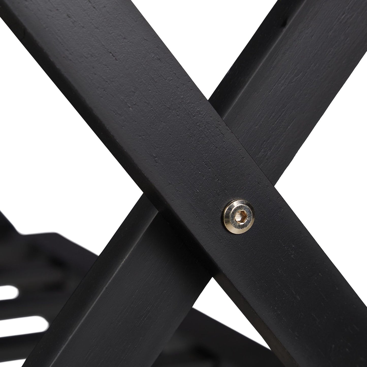 Folding wooden luggage rack with 2 shelves