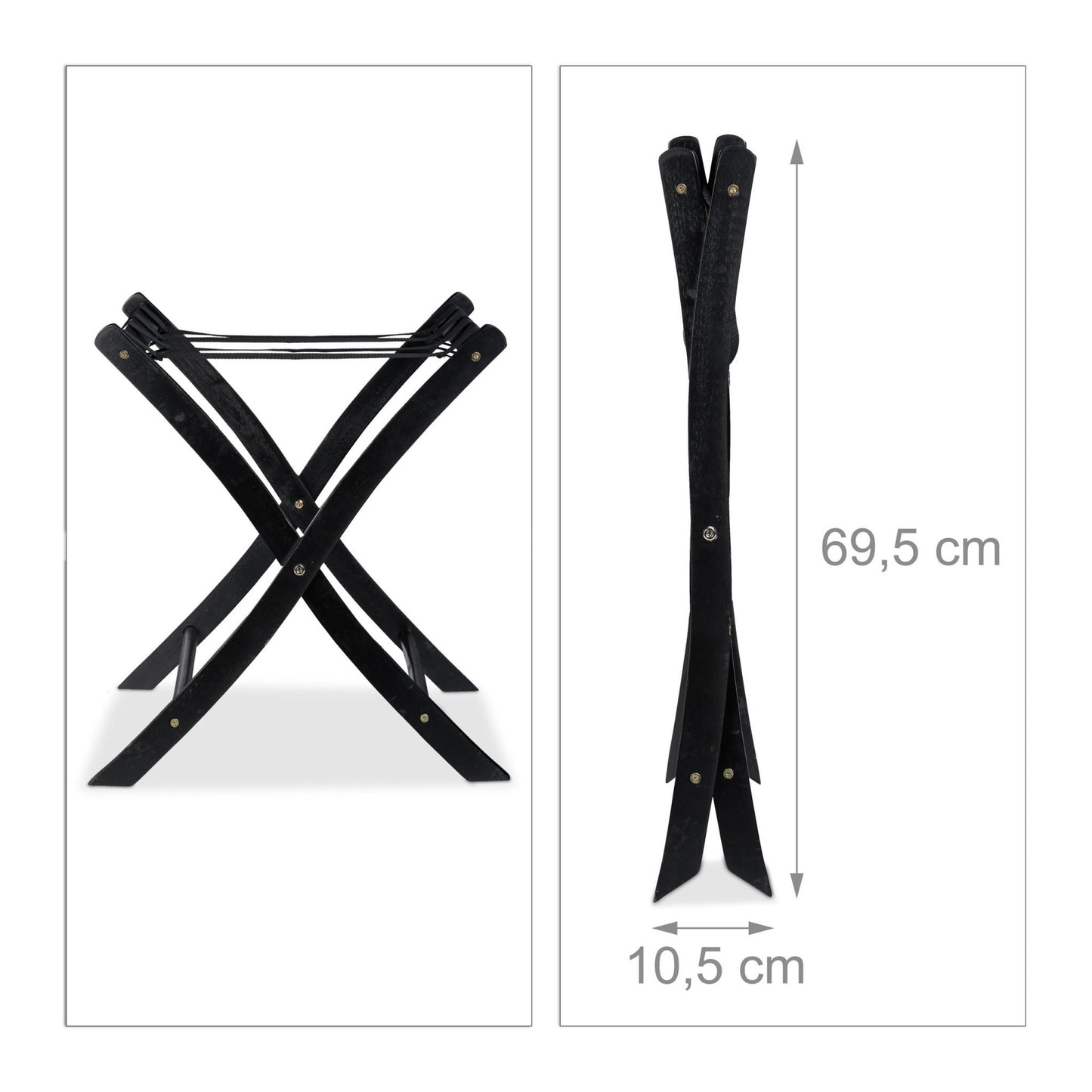 Folding wooden suitcase stand