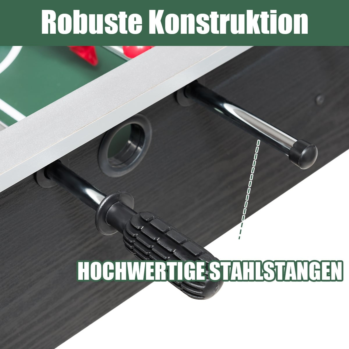 Foosball Table, Competition Size, 122 x 61 x 79 cm, Black