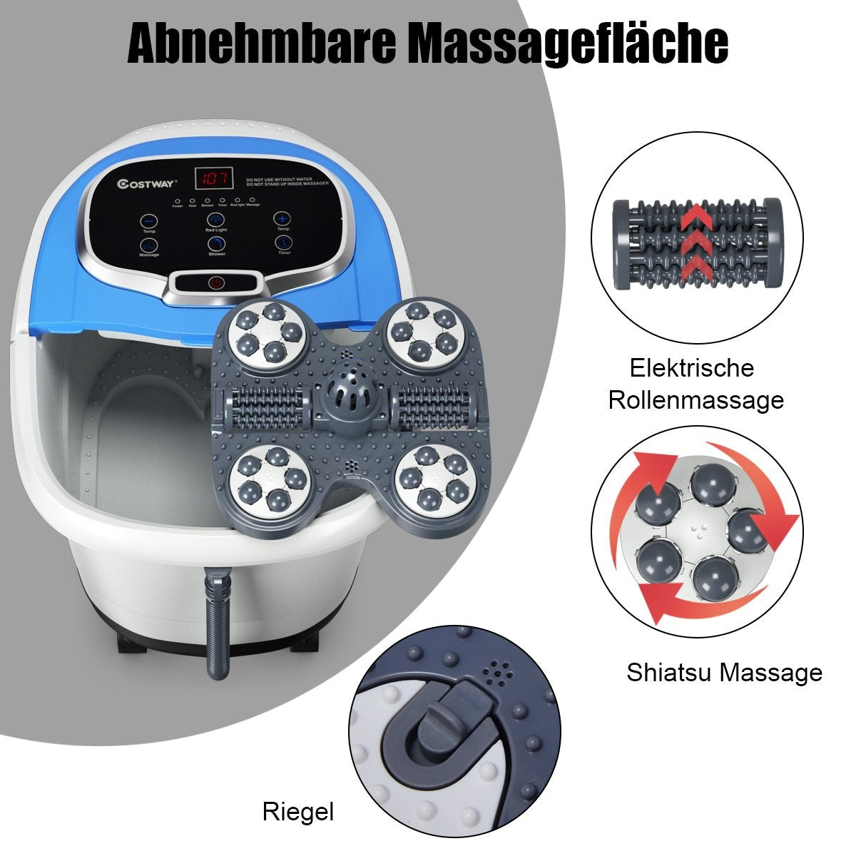 Foot Spa Bath Massager with Shiatsu and Heat Control
