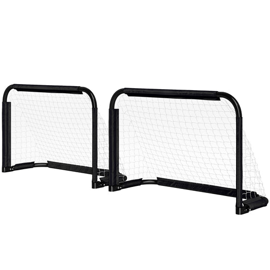 Soccer goal set of 2 - Foldable metal frame, 90x36x60 cm