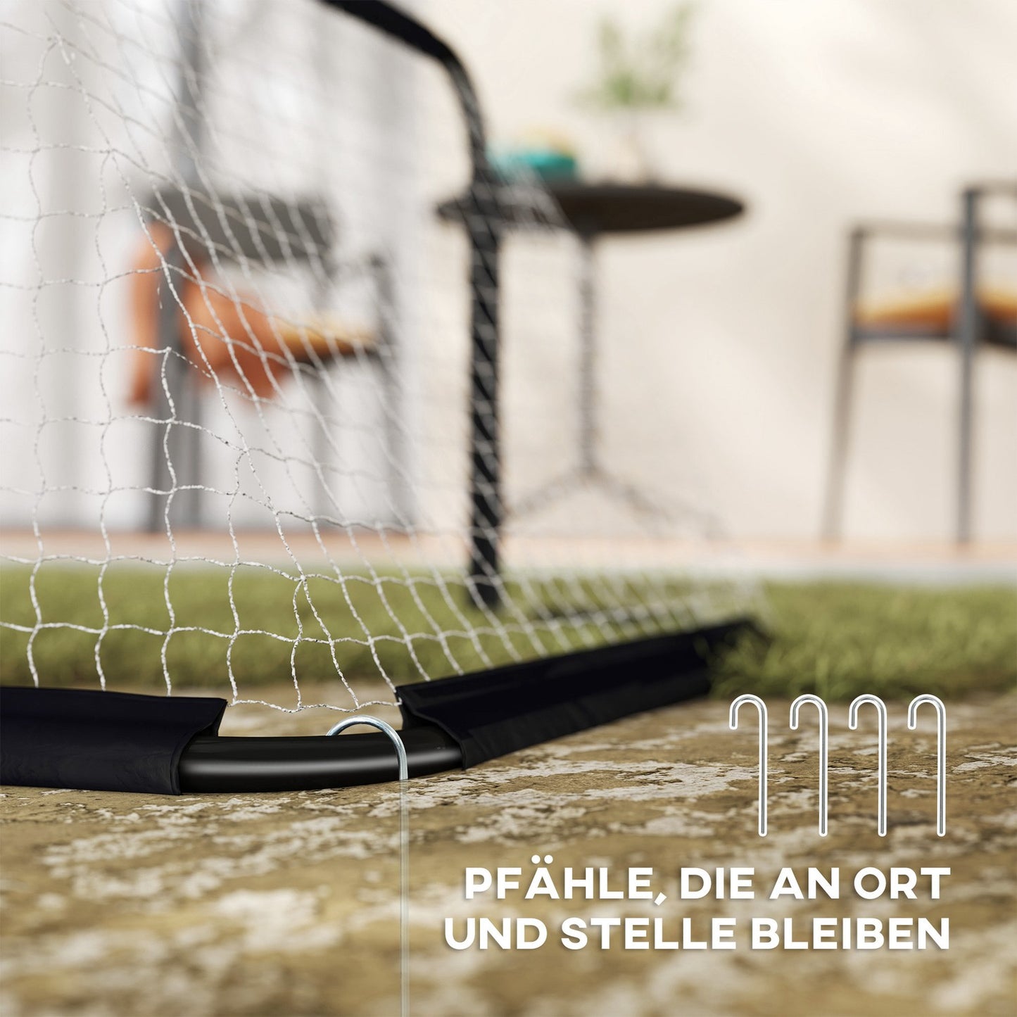 Soccer goal set of 2 - Foldable metal frame, 90x36x60 cm